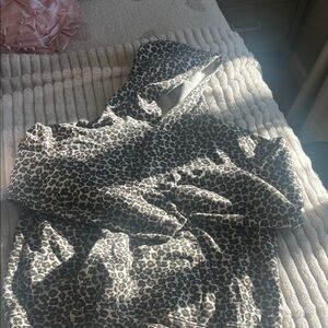 Oversized Leopard Print Hoodie